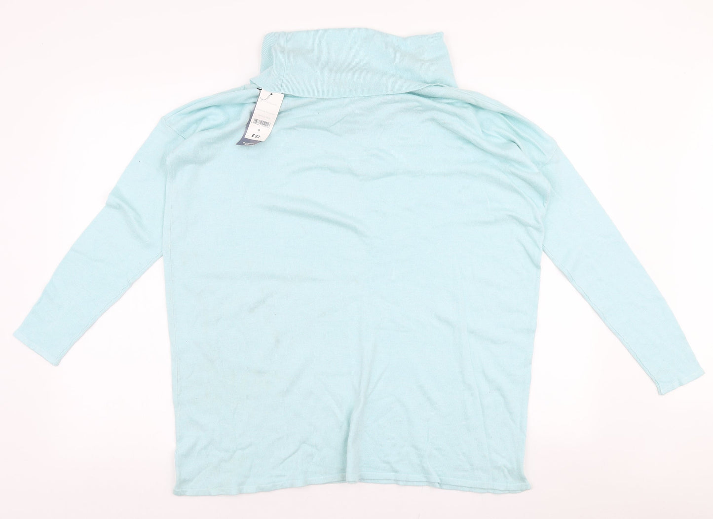 Bonmarche Womens Blue Roll Neck  Nylon Pullover Jumper Size S