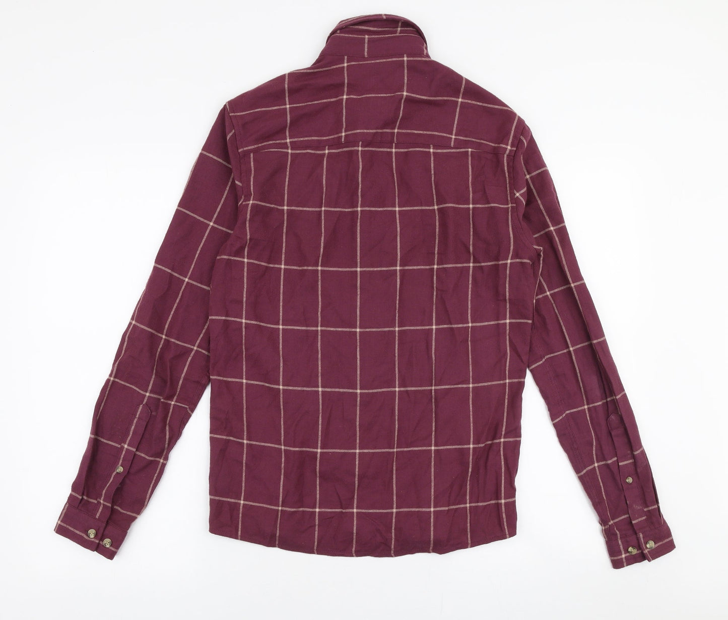 ASOS Womens Purple Plaid 100% Cotton Jersey Button-Up Size 2XS Collared