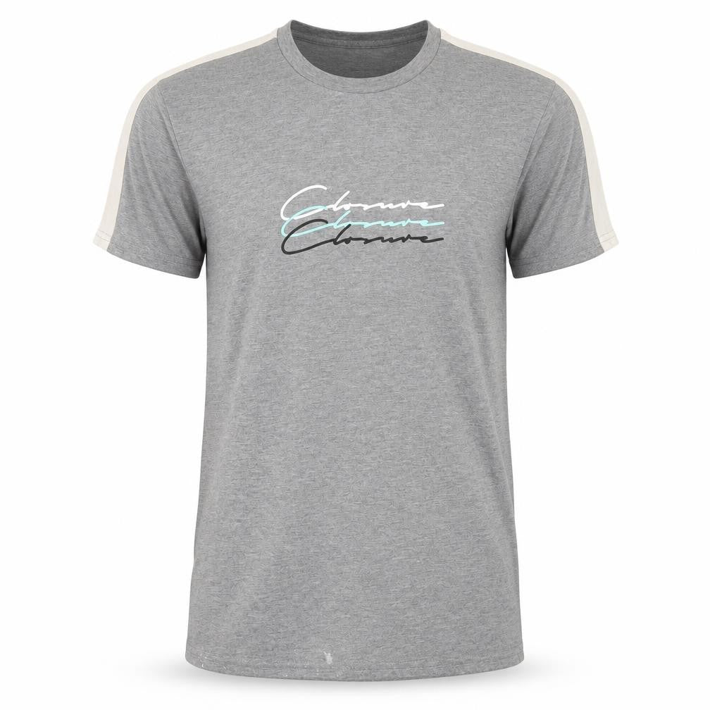 Closure  Mens Grey  Polyester  T-Shirt Size S Round Neck