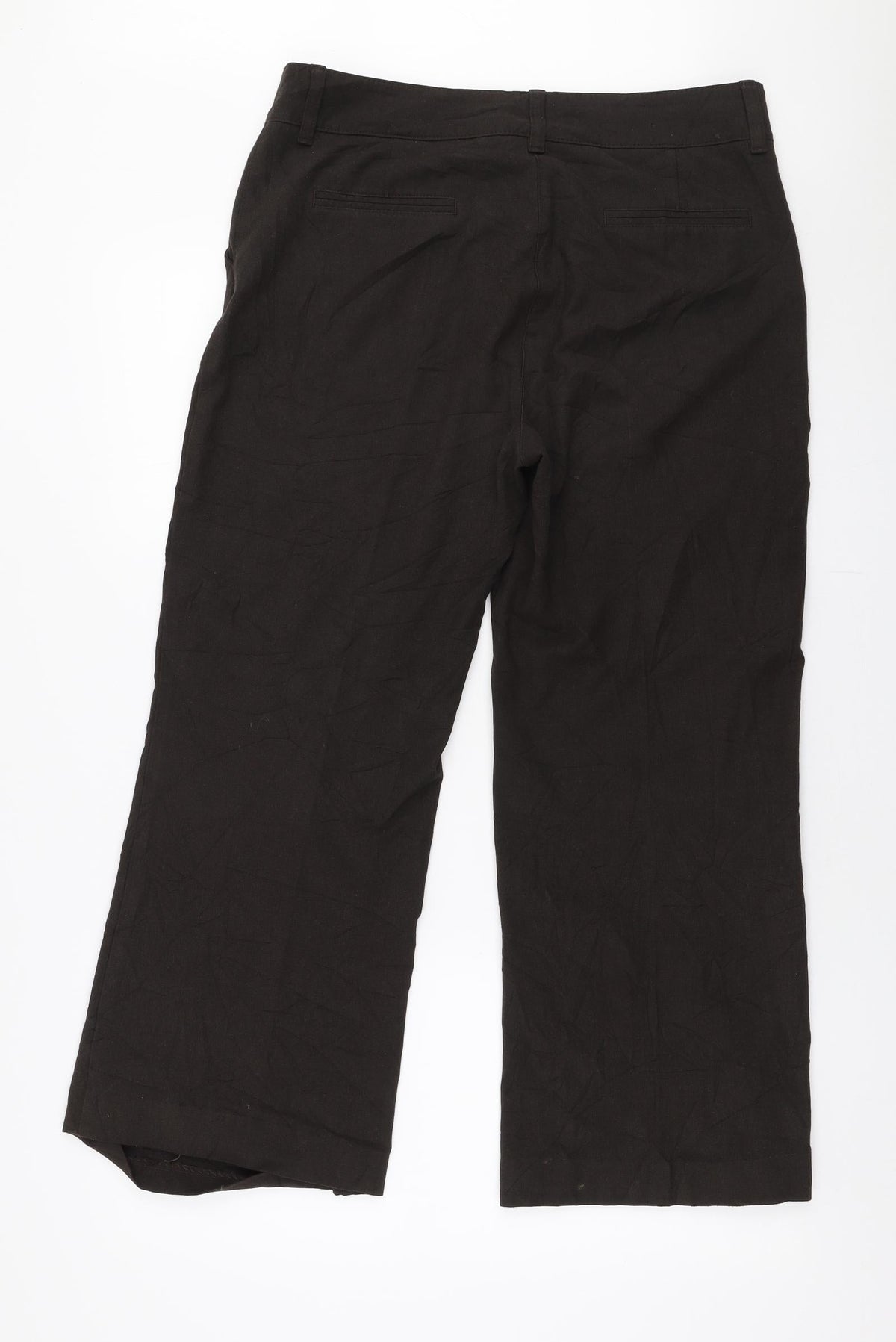 Per Una Womens Brown  Polyester Trousers  Size 14 L26 in Regular Zip
