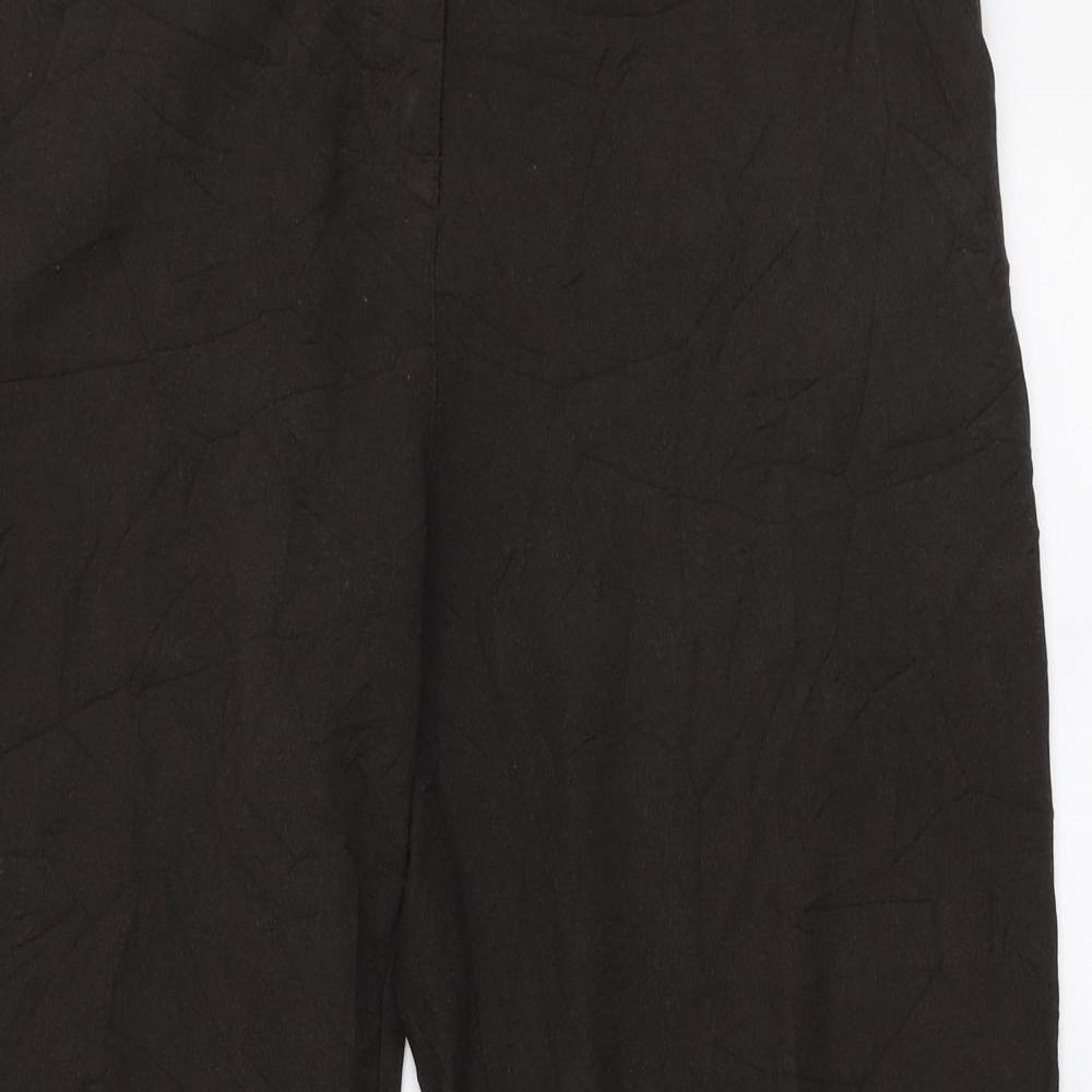 Per Una Womens Brown  Polyester Trousers  Size 14 L26 in Regular Zip