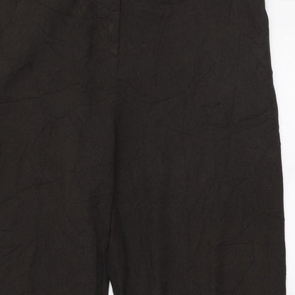 Per Una Womens Brown  Polyester Trousers  Size 14 L26 in Regular Zip