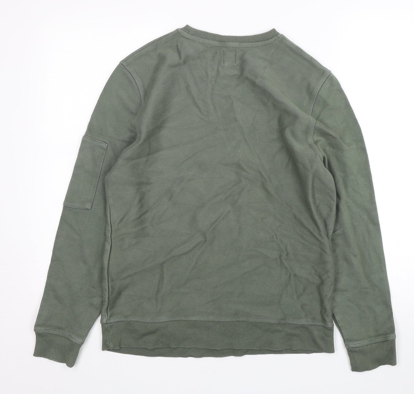 River Island Mens Green  Cotton Pullover Sweatshirt Size S