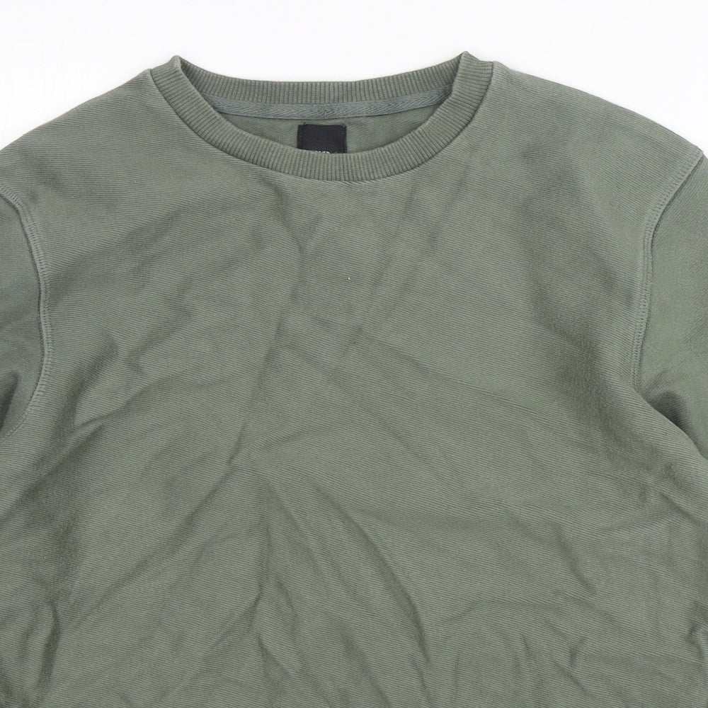 River Island Mens Green  Cotton Pullover Sweatshirt Size S