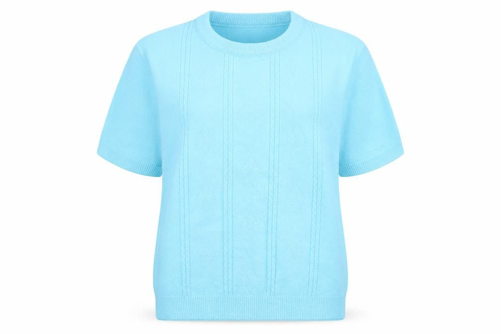 Envy Womens Blue Round Neck  Acrylic Pullover Jumper Size M