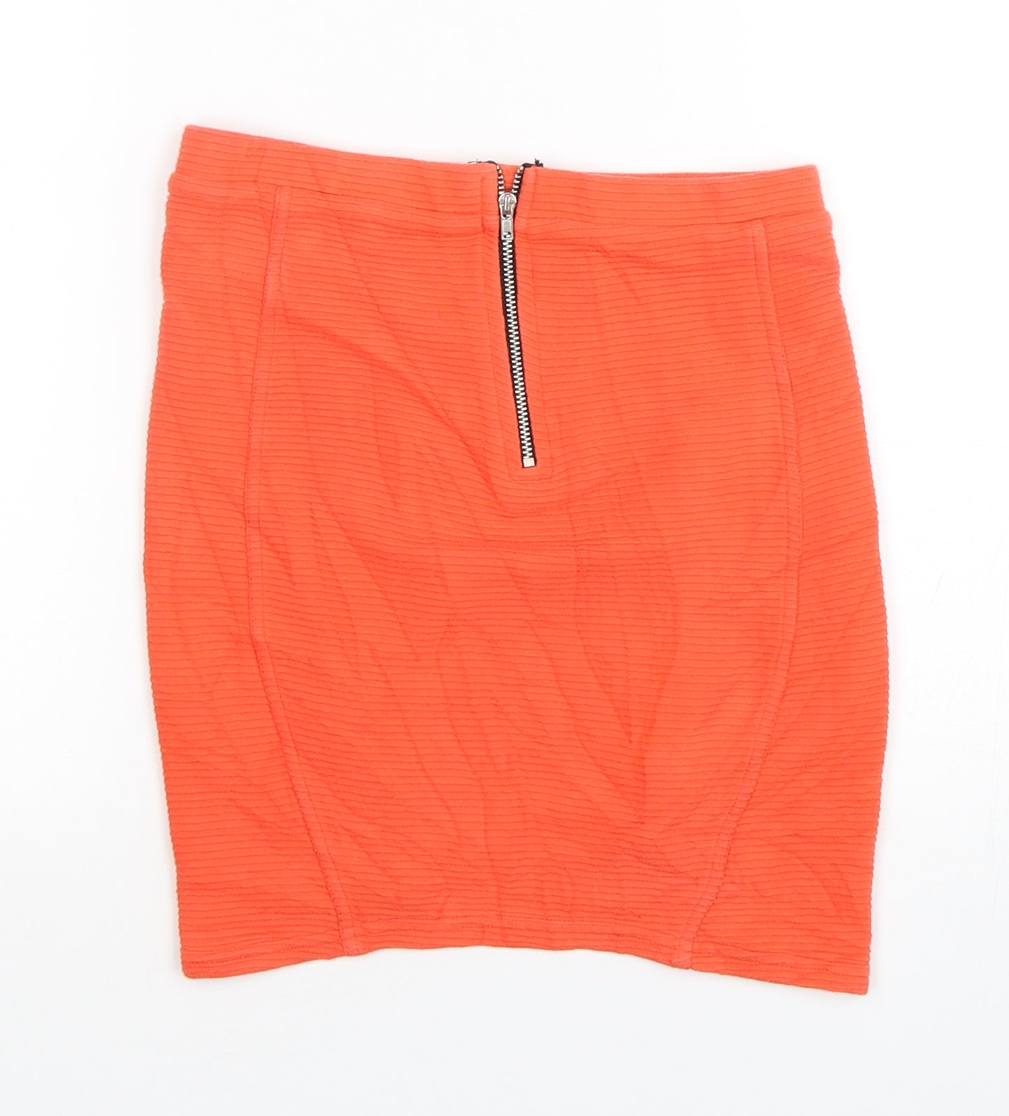 Topshop Womens Orange  Cotton Mini Skirt Size 8