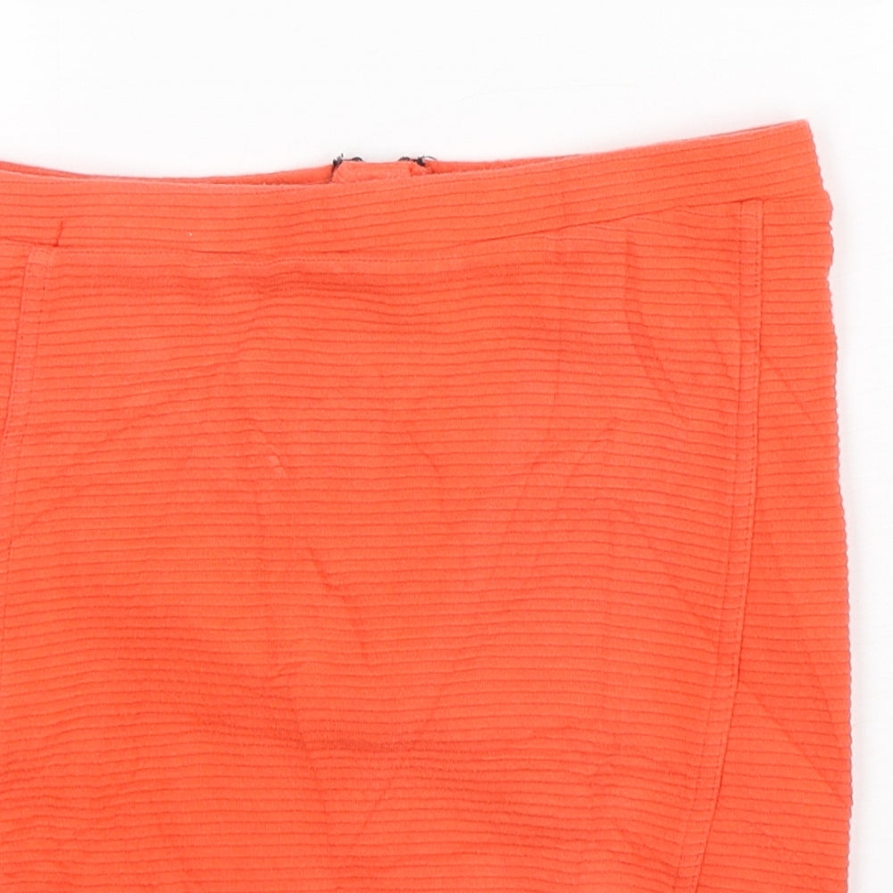 Topshop Womens Orange  Cotton Mini Skirt Size 8