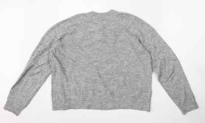 ASOS Womens Grey Mock Neck  Acrylic Pullover Jumper Size 10