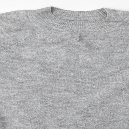 ASOS Womens Grey Mock Neck  Acrylic Pullover Jumper Size 10