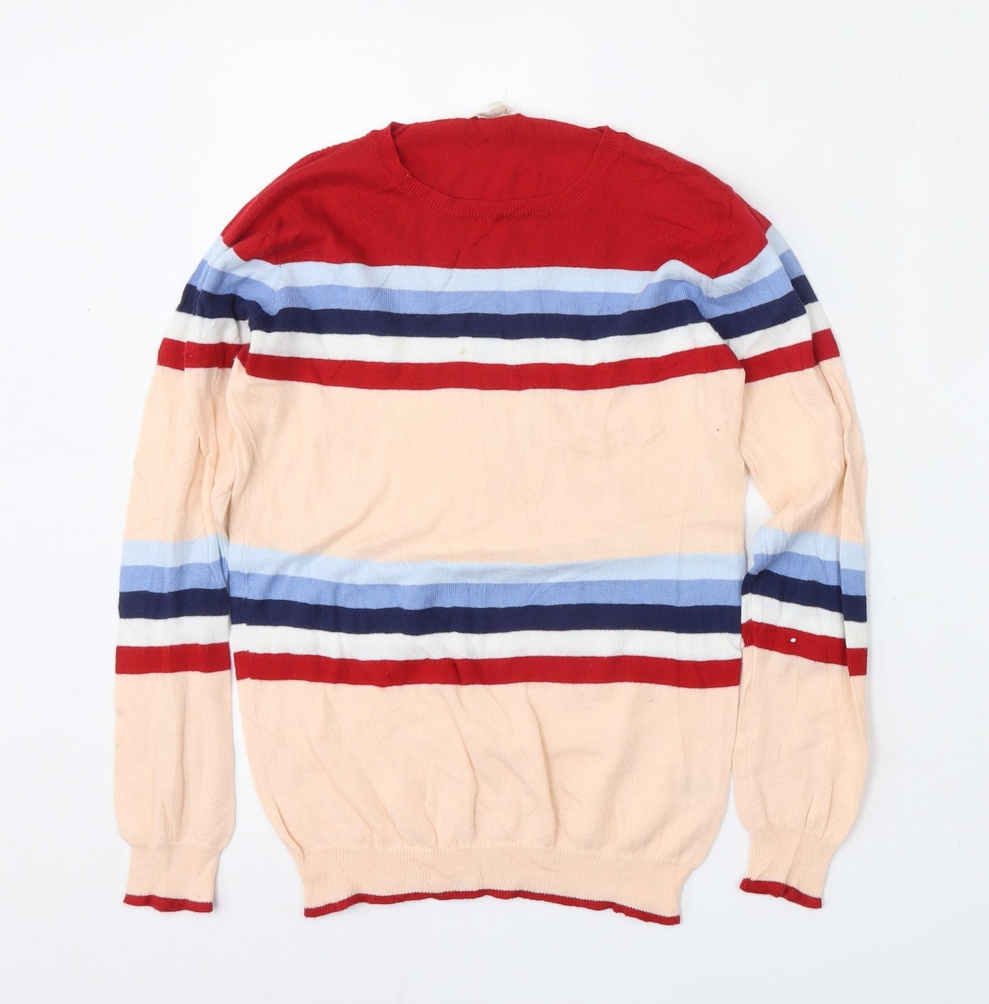 Hundred Pieces Girls Multicoloured Round Neck Striped Cotton Pullover Jumper Size 12 Years