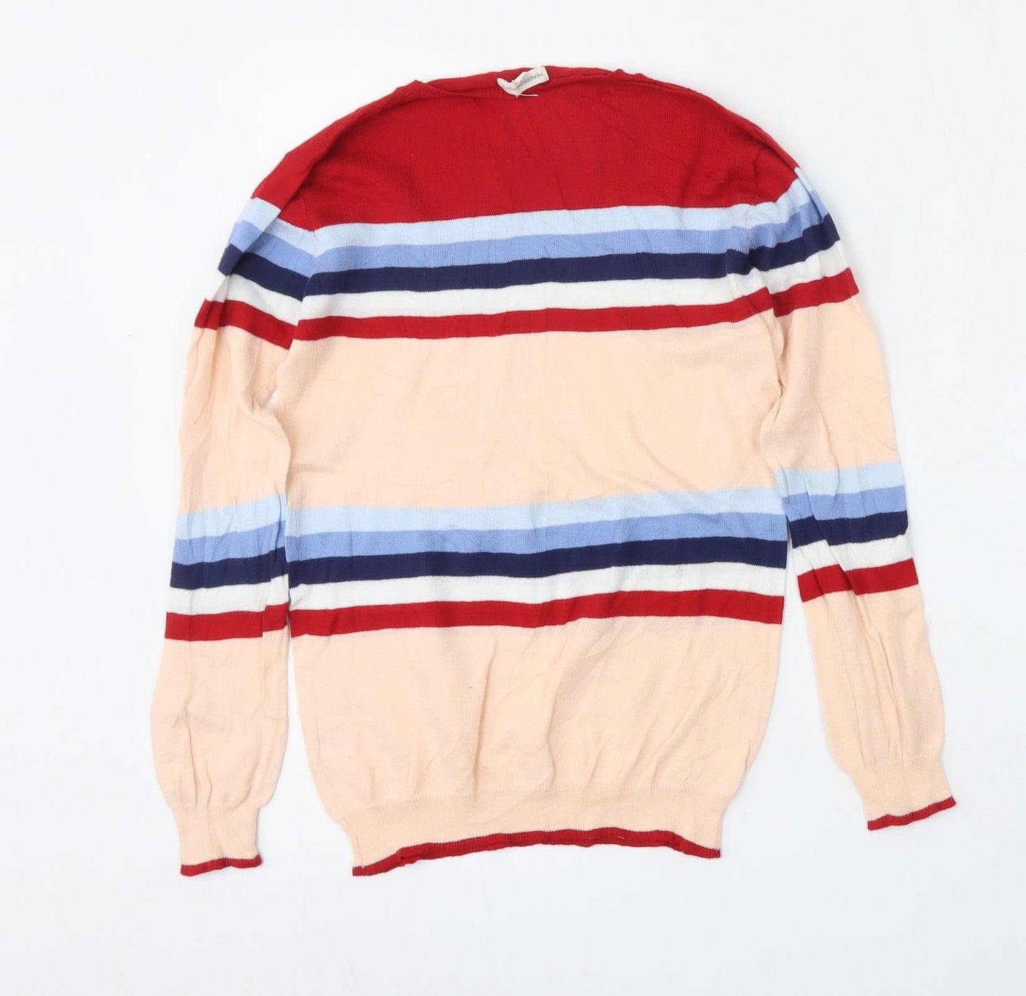 Hundred Pieces Girls Multicoloured Round Neck Striped Cotton Pullover Jumper Size 12 Years