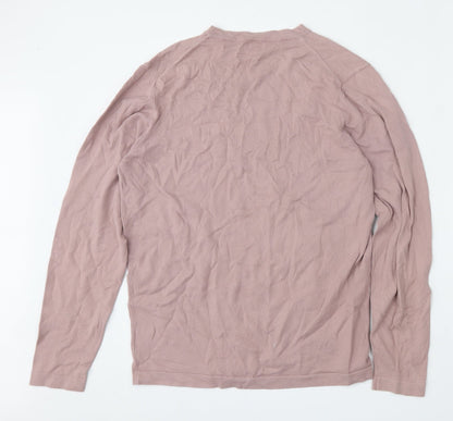 Next Womens Pink Round Neck  Cotton Pullover Jumper Size M