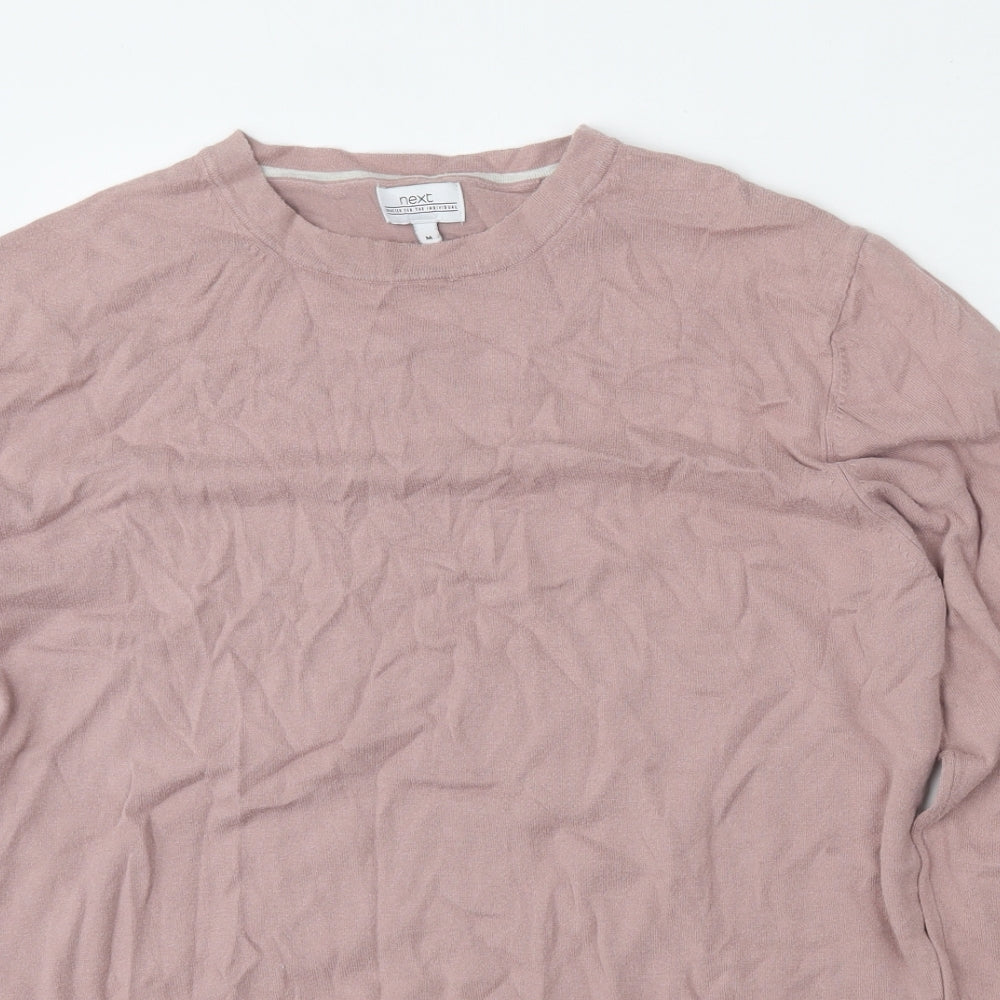 NEXT Womens Pink Round Neck  Cotton Pullover Jumper Size M