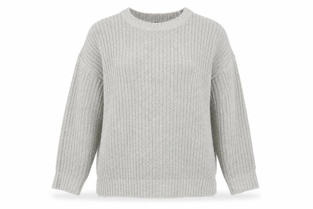New Look Womens Grey Round Neck  Acrylic Pullover Jumper Size M