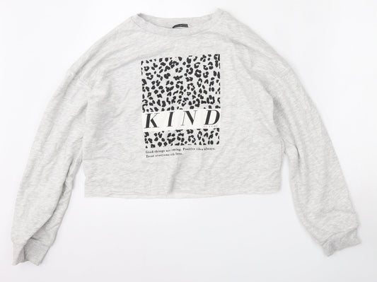 George Girls Grey  Cotton Pullover Sweatshirt Size 13-14 Years