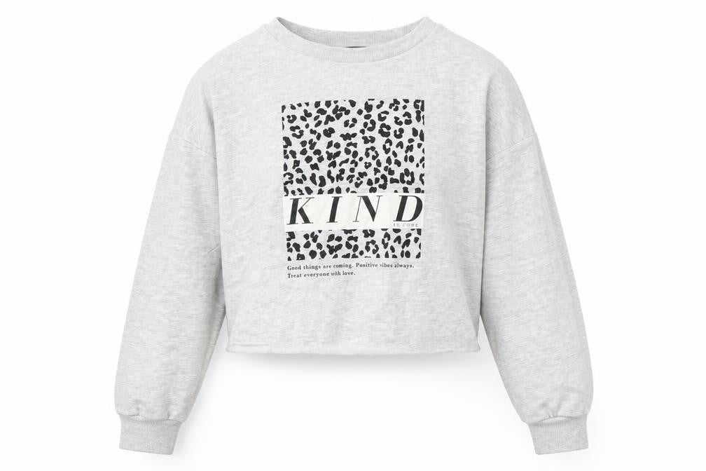 George Girls Grey  Cotton Pullover Sweatshirt Size 13-14 Years