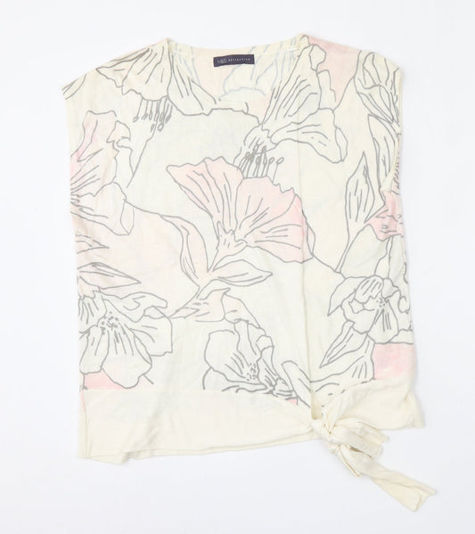 Marks and Spencer Womens Multicoloured Round Neck Floral Acrylic Vest Jumper Size 16