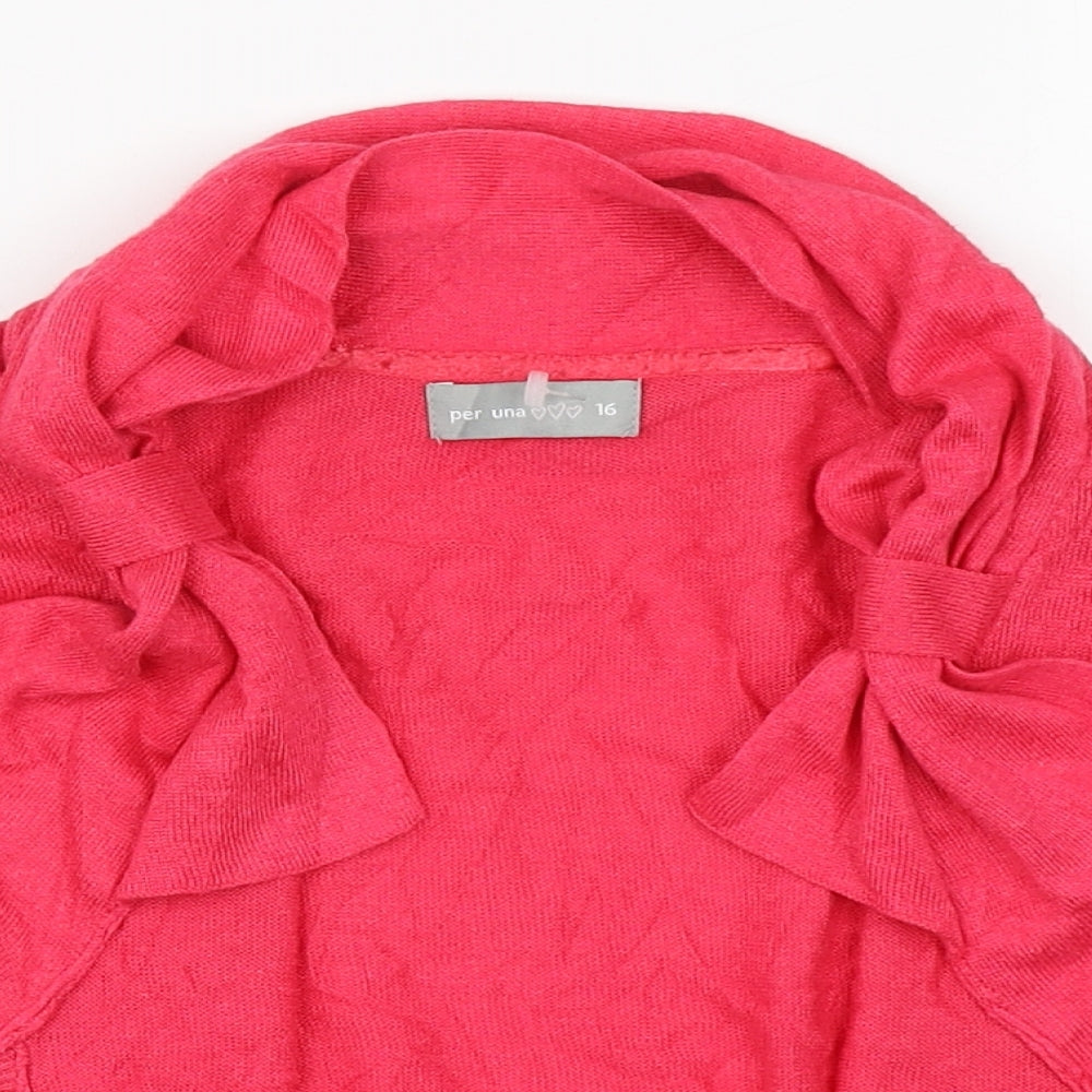 Per Una Womens Pink V-Neck  Viscose Cardigan Jumper Size 16