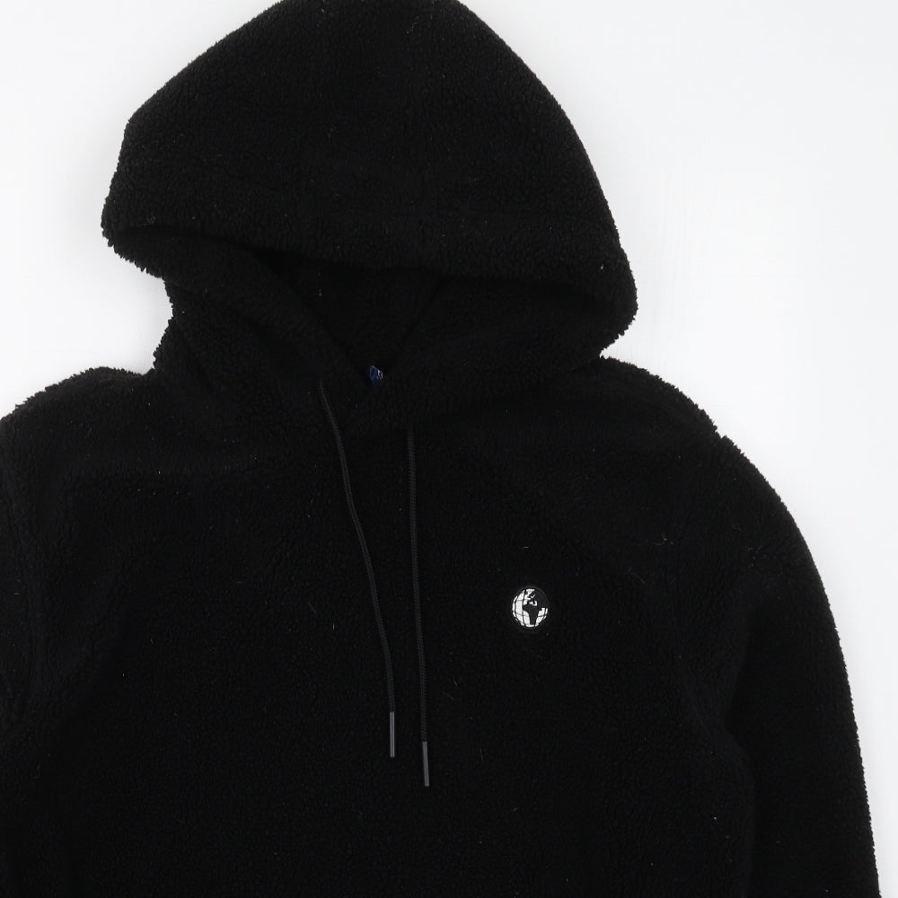 H&M Mens Black  Polyester Pullover Hoodie Size S   - Planet
