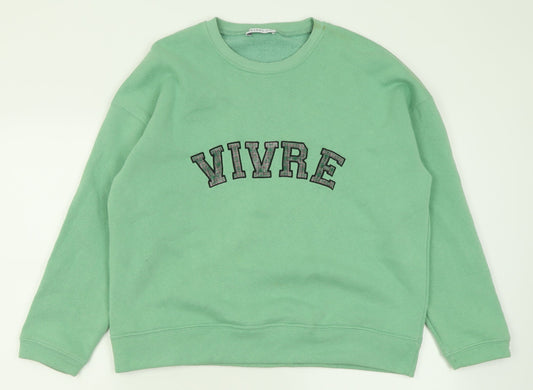 Gallery Womens Green  Polyester Pullover Sweatshirt Size S  Pullover