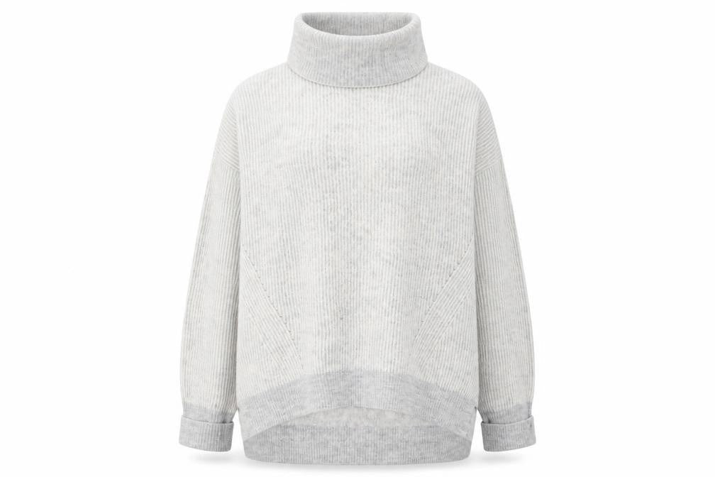 Primark Womens Grey Roll Neck  Acrylic Pullover Jumper Size S