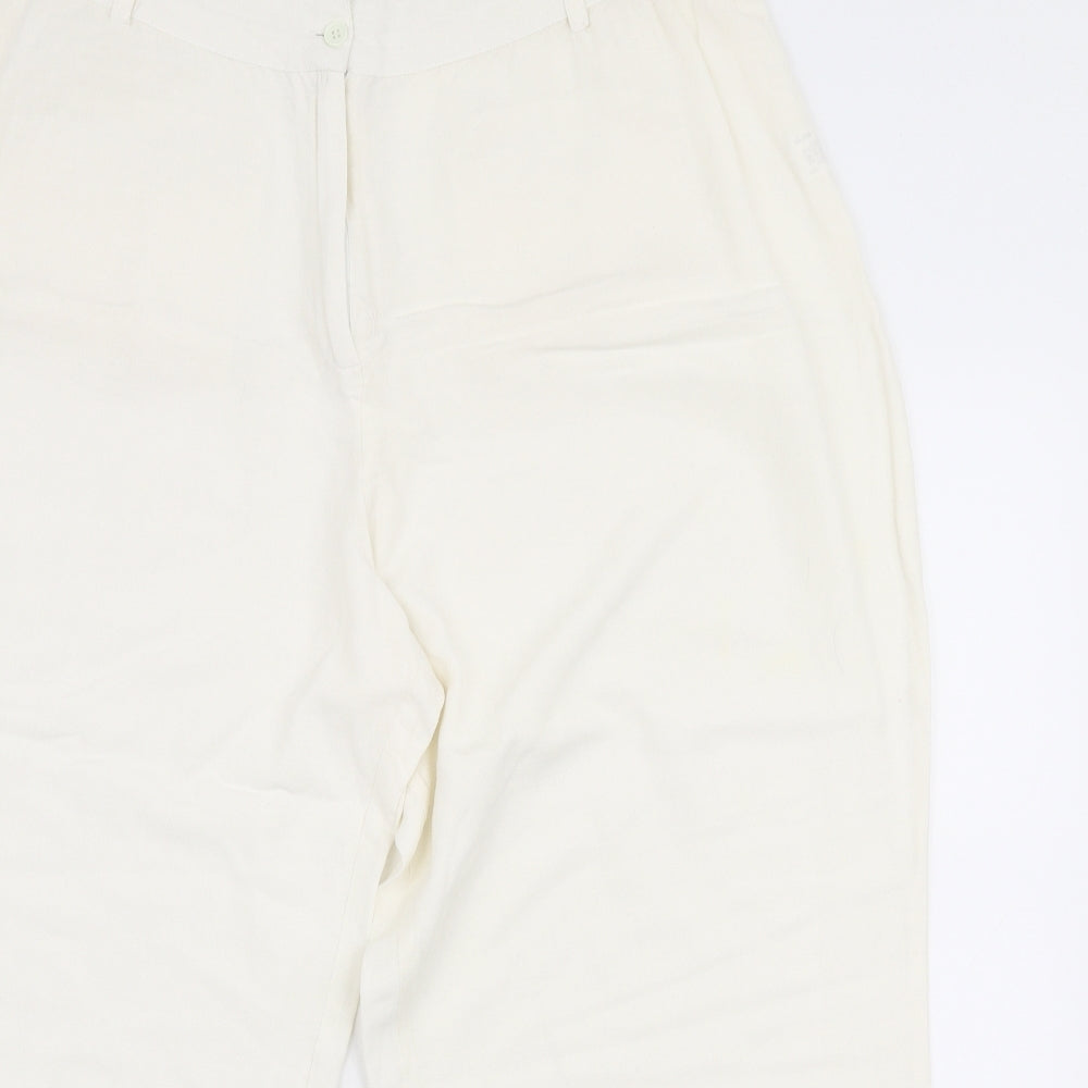 Casual Comfort Womens White  Viscose Trousers  Size 20 L24 in Regular Zip