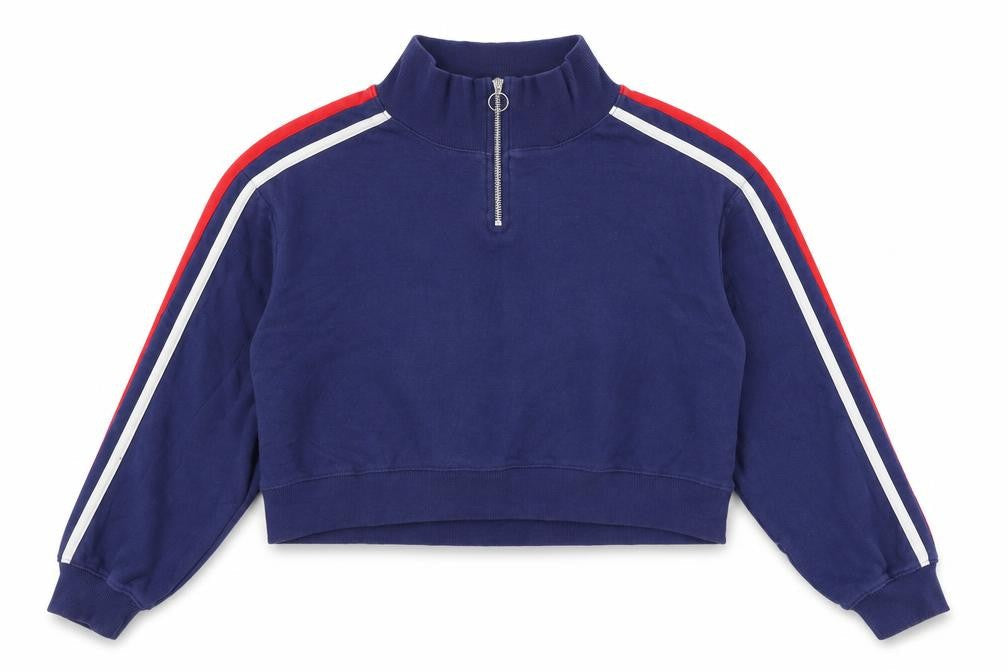 H&M Womens Blue  Cotton Pullover Sweatshirt Size L  Zip