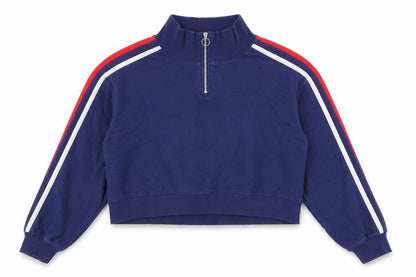 H&M Womens Blue  Cotton Pullover Sweatshirt Size L  Zip