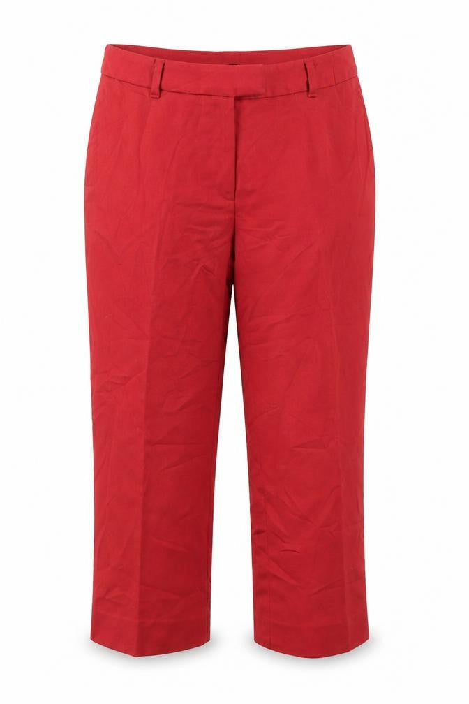 Sisley Womens Red  Polyester Capri Trousers Size M L21 in Regular Zip