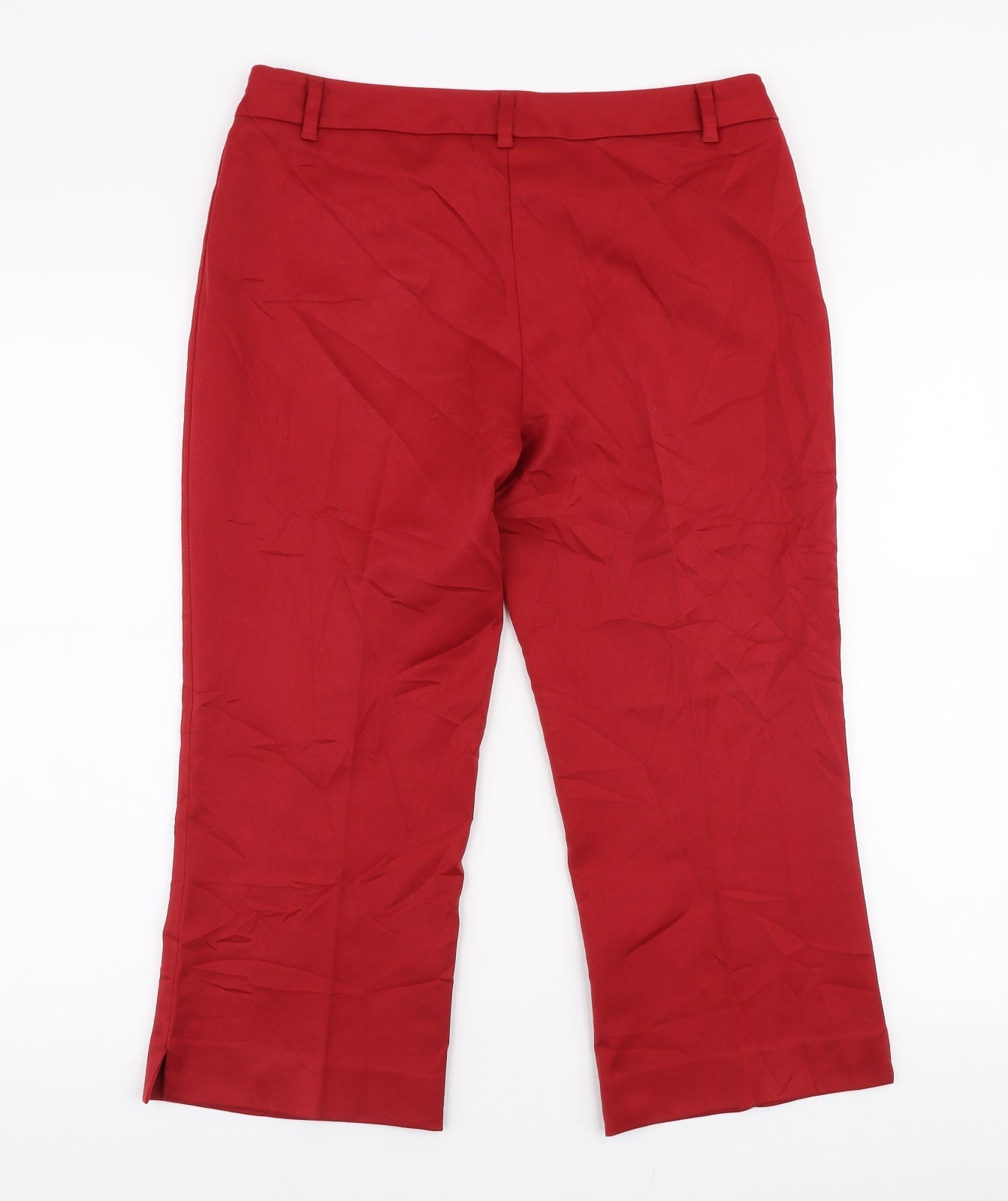 Sisley Womens Red  Polyester Capri Trousers Size M L21 in Regular Zip