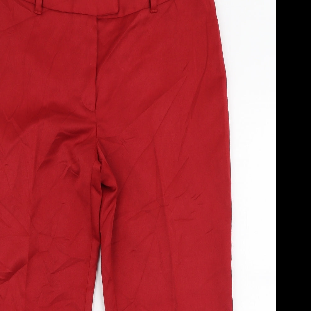 Sisley Womens Red  Polyester Capri Trousers Size M L21 in Regular Zip