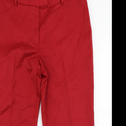 Sisley Womens Red  Polyester Capri Trousers Size M L21 in Regular Zip
