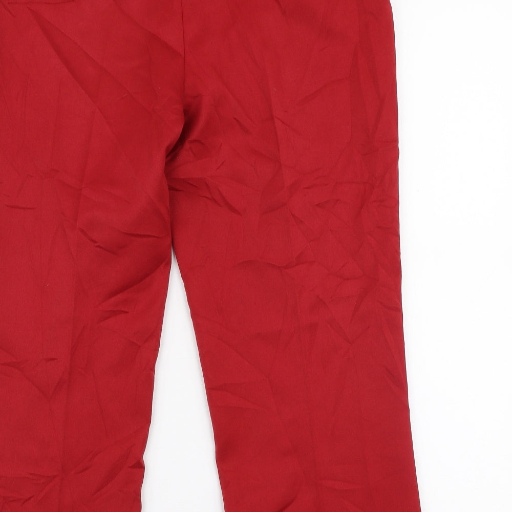 Sisley Womens Red  Polyester Capri Trousers Size M L21 in Regular Zip