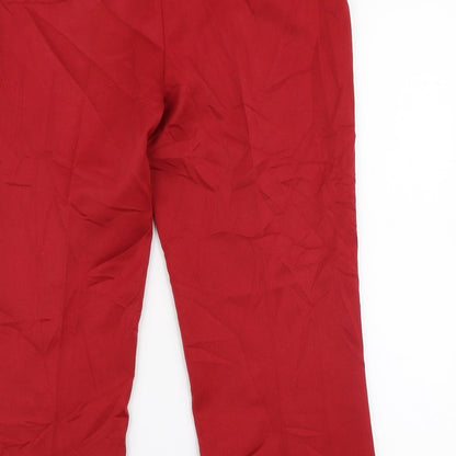 Sisley Womens Red  Polyester Capri Trousers Size M L21 in Regular Zip