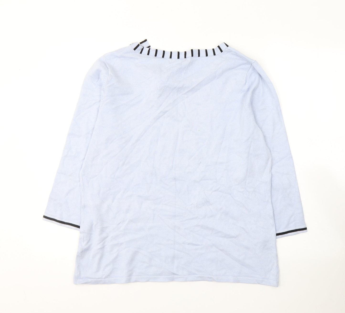 M&Co Womens Blue Round Neck  Nylon Pullover Jumper Size 20