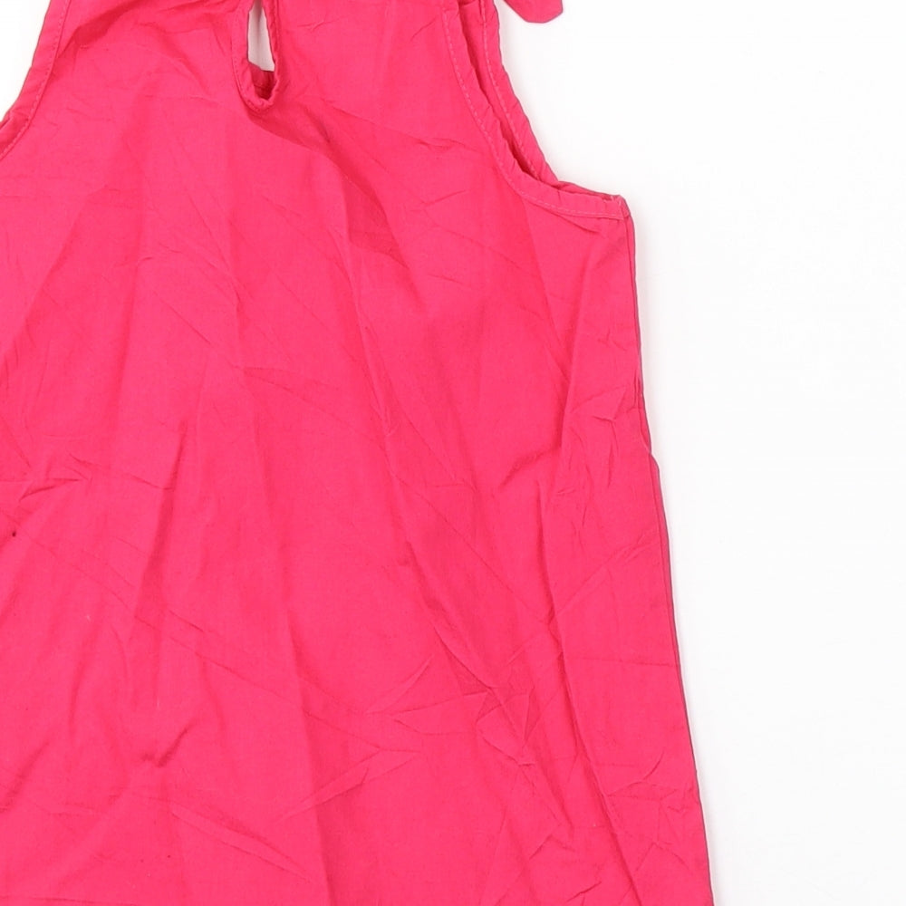 Lily&Dan Girls Pink  Cotton Basic Tank Size 7-8 Years Round Neck Pullover