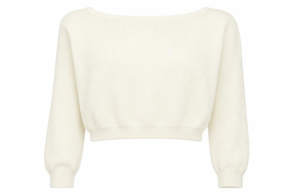 PRETTYLITTLETHING Womens White Boat Neck  Acrylic Pullover Jumper Size S