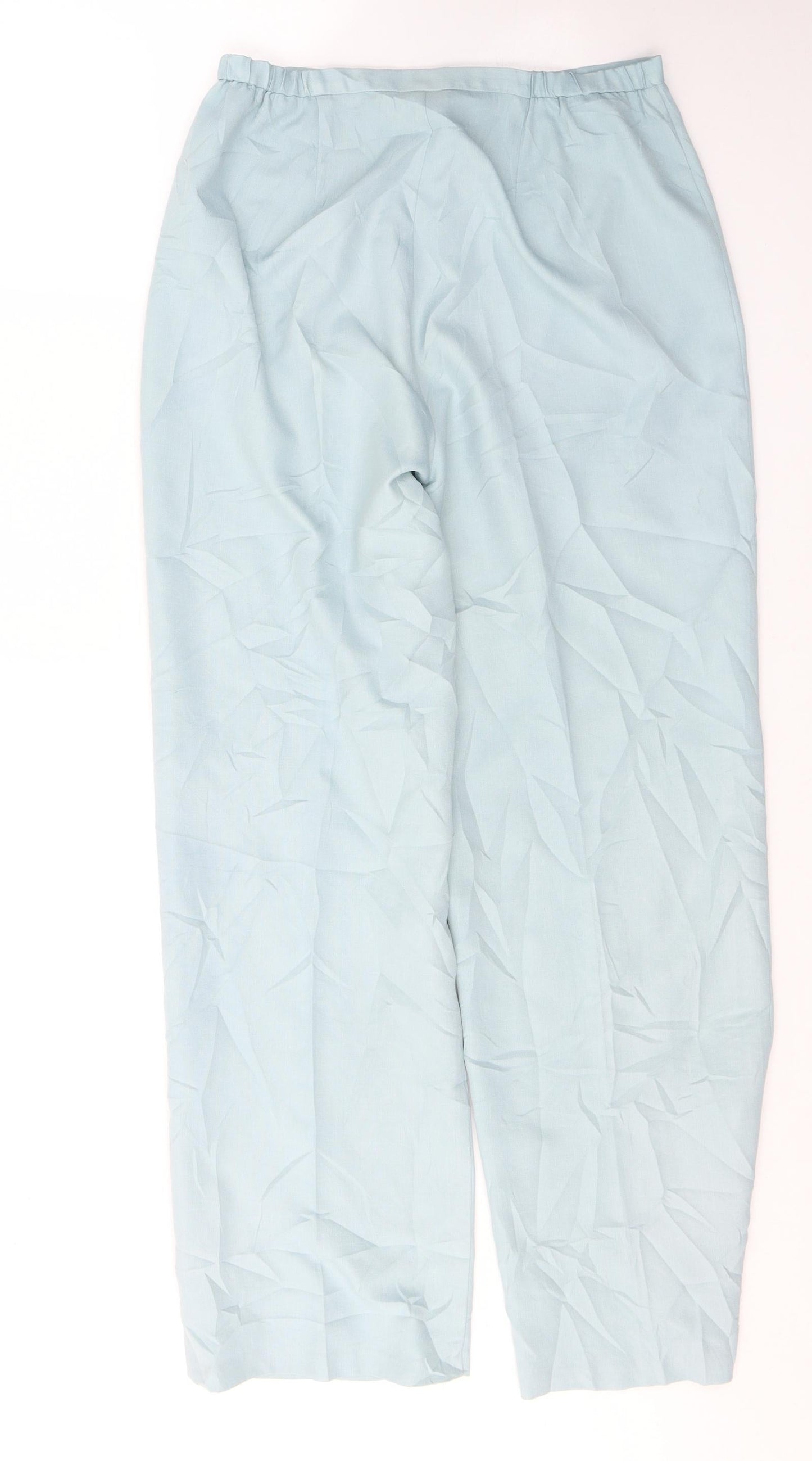 Plus Collection Womens Blue  Polyester Trousers  Size 12 L29 in Regular Buckle