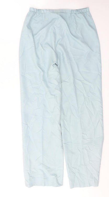 Plus Collection Womens Blue  Polyester Trousers  Size 12 L29 in Regular Buckle