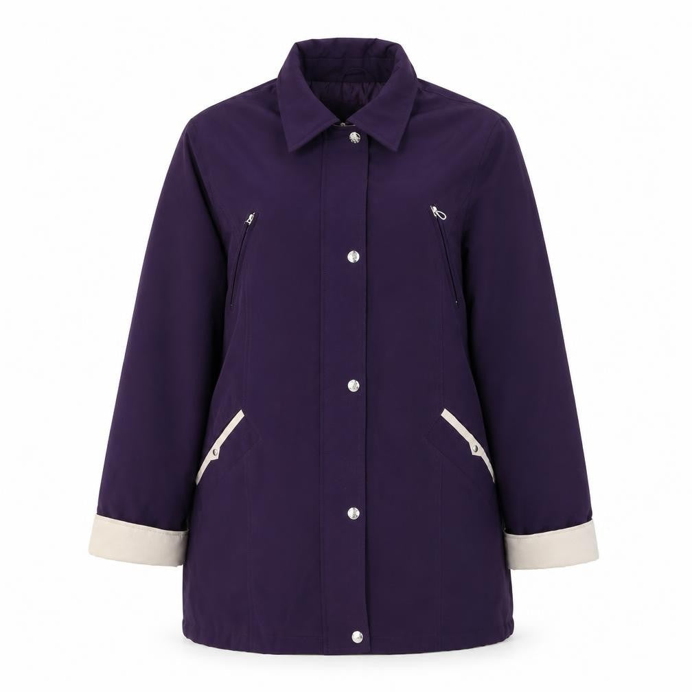 JBC Womens Purple   Overcoat Coat Size 12  Zip