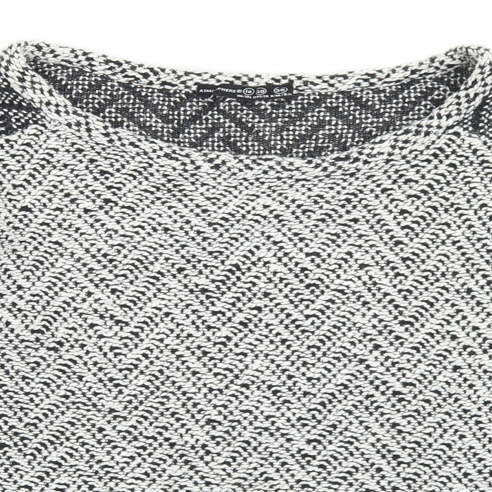 Atmosphere Womens Grey  Cotton Basic T-Shirt Size 10 Round Neck