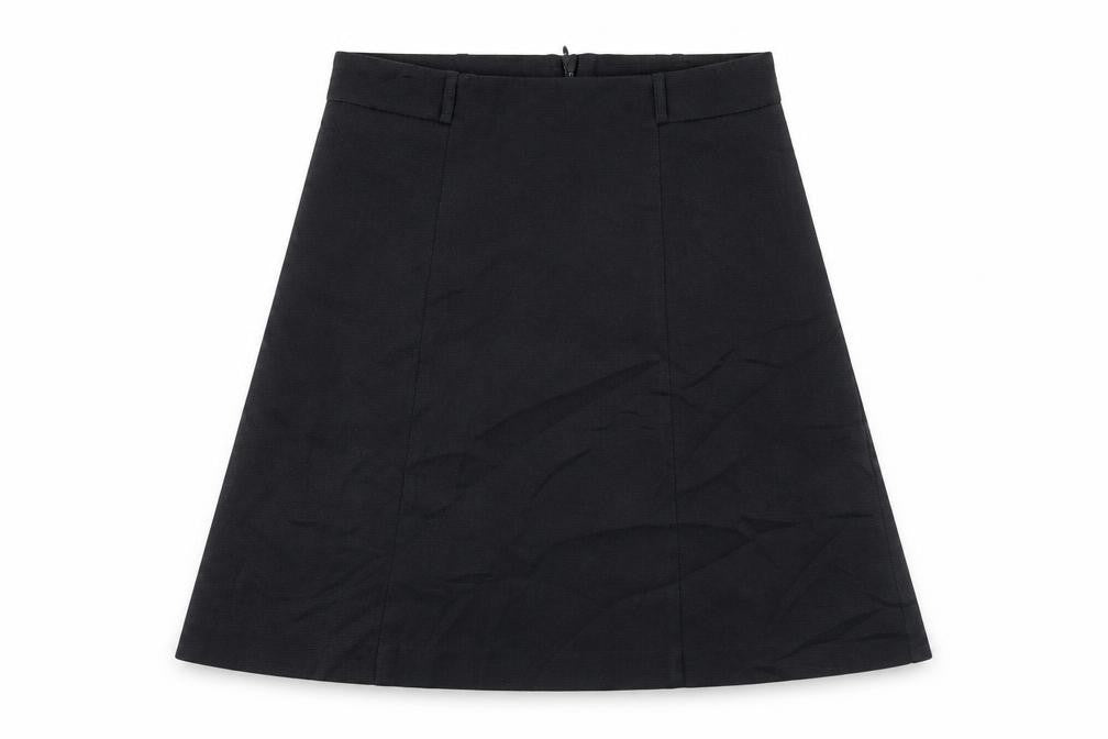 Zero Womens Black  Polyester Flare Skirt Size 30 in   Zip