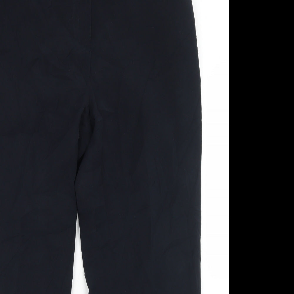 Preworn Womens Blue  Polyester Dress Pants Trousers Size 12 L26 in Regular Hook & Eye
