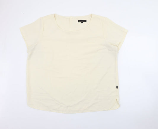 incorporate wear Womens Ivory  Polyester Tunic T-Shirt Size 22 Round Neck