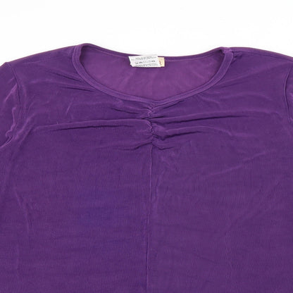 d&co Womens Purple Crew Neck  Acetate Pullover Jumper Size 2XL