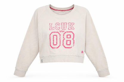 Lee Cooper Womens Ivory Crew Neck  Cotton Pullover Jumper Size 14