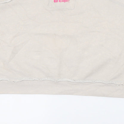 Lee Cooper Womens Ivory Crew Neck  Cotton Pullover Jumper Size 14