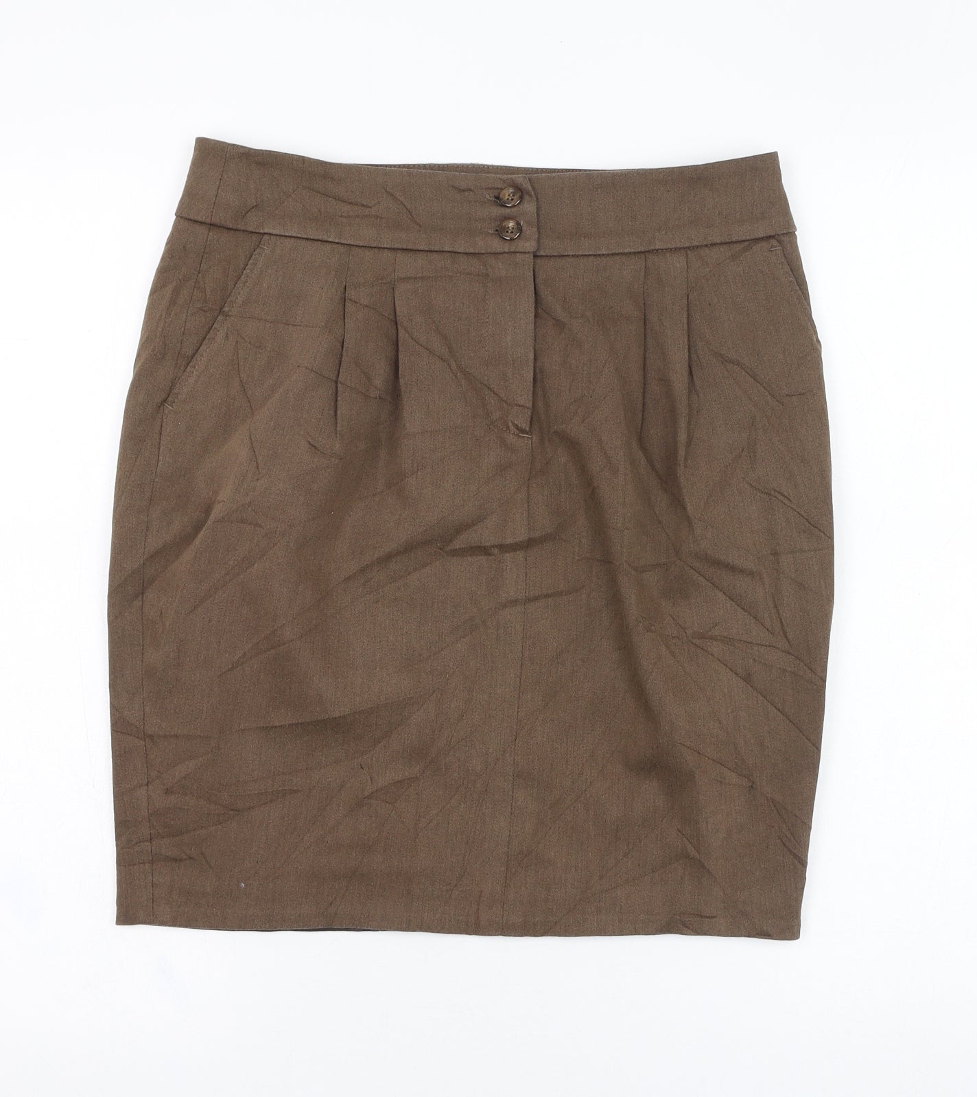 Jobis Womens Brown  Cotton Straight & Pencil Skirt Size 12   Zip