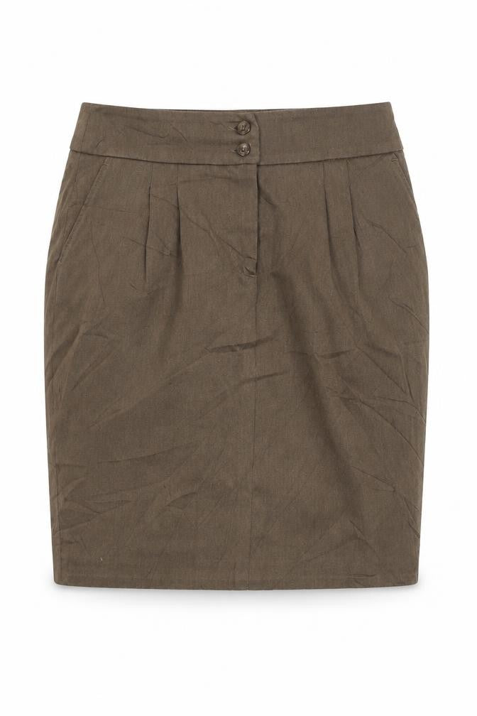 Jobis Womens Brown  Cotton Straight & Pencil Skirt Size 12   Zip