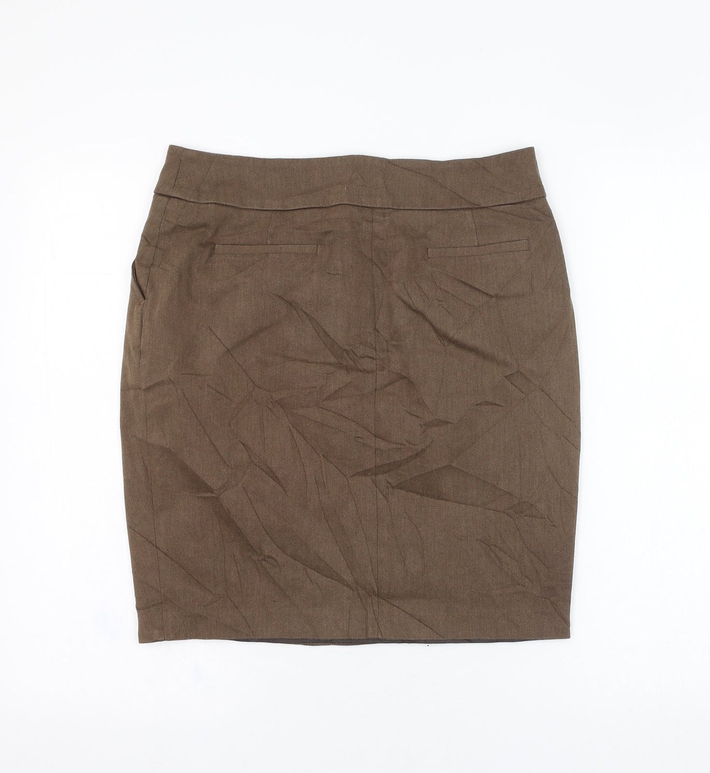 Jobis Womens Brown  Cotton Straight & Pencil Skirt Size 12   Zip